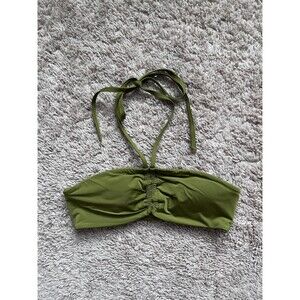 COS Halter Neck Bandeau Bikini Top in Green Size US 2
